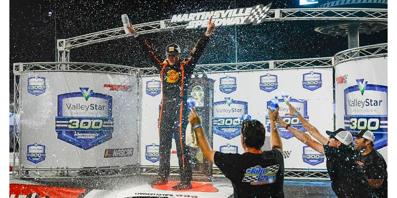 Carson Kvapil holds off Mike Looney to win ValleyStar Credit Union 300 late model race at Martinsville Speedway