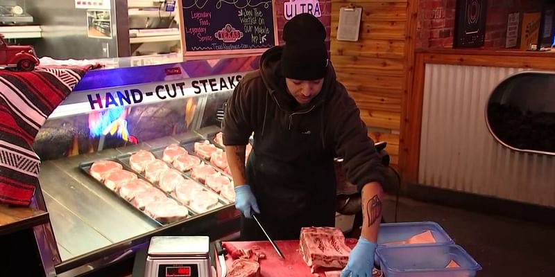 Yuma Texas Roadhouse butcher prepare for meat cutting challenge