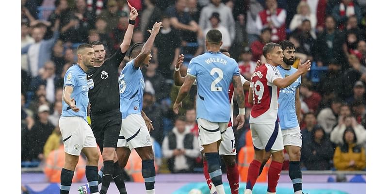 Arsenal sees red again as Trossard sent off against Man City