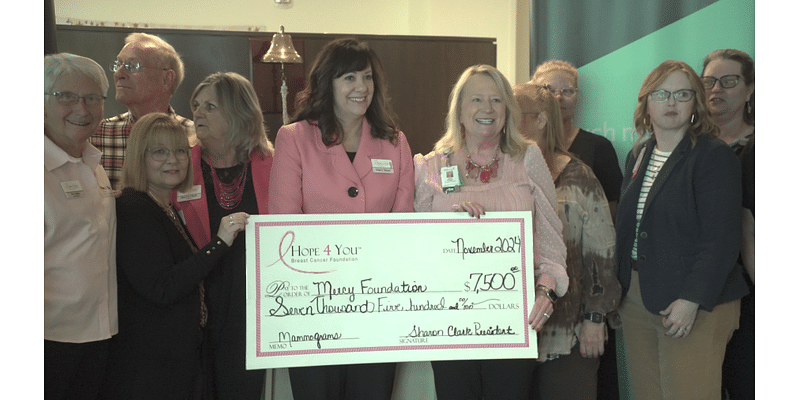 Donation to Mercy Foundation will help pay for mammogram screenings