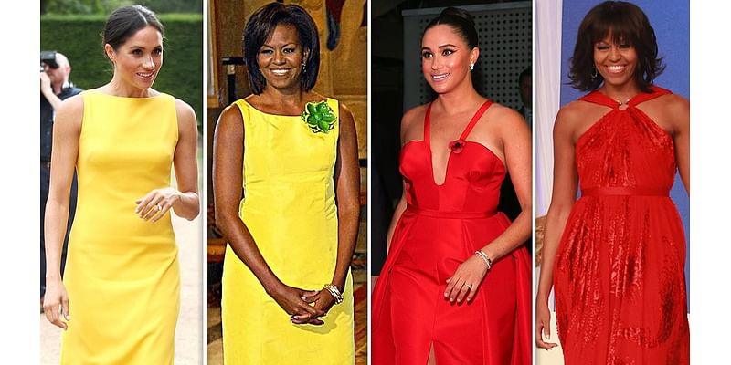 Is Michelle Obama Meghan Markle's muse? Duchess appears to mirror her fashion choices - but former First Lady might have echoed the royals too