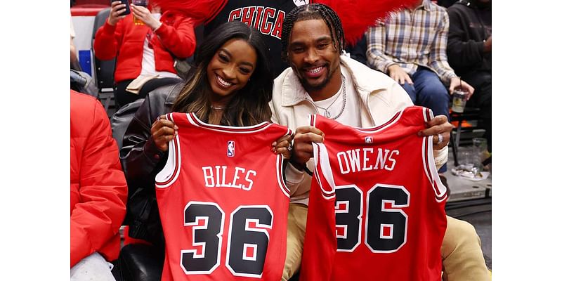 Simone Biles and Husband Jonathan Owens Gifted Personalized Jerseys During Date Night at Chicago Bulls Game