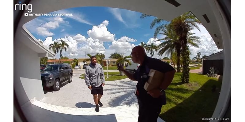 FedEx worker stops porch pirate from taking package | VIDEO