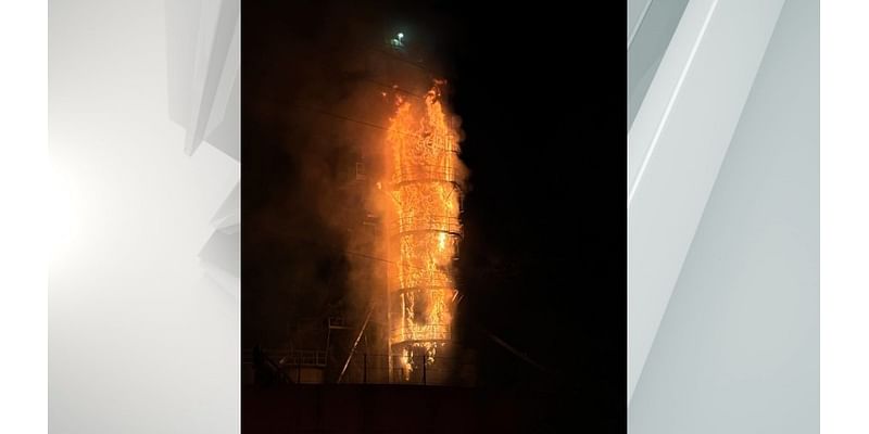 Massive silo engulfed in flames overnight in Lancaster County