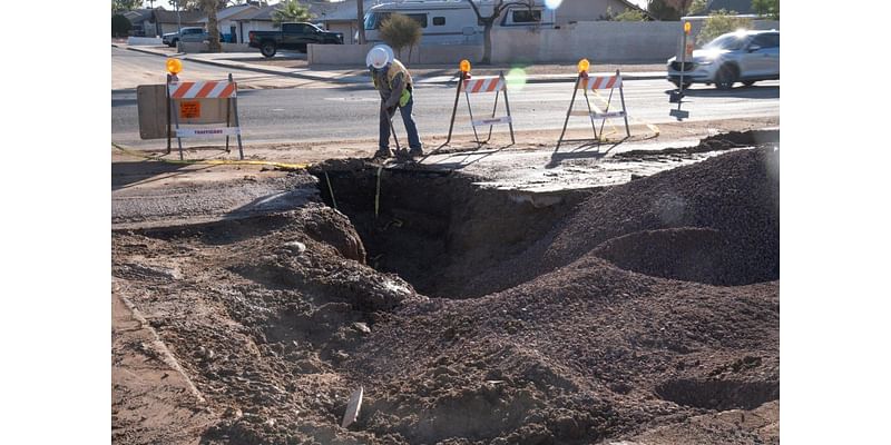 Water main break in north Phoenix causes sinkhole, blocks traffic