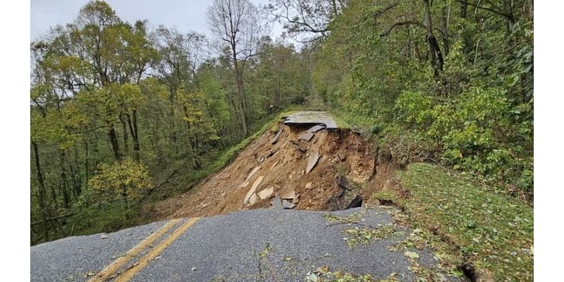 550+ roads still closed in NC mountains; Blue Ridge Parkway hit by 30+ rock, mudslides