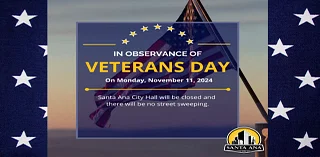 No street sweeping in Santa Ana on Veterans Day, Nov. 11