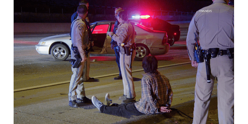 CHP officers hit center divider trying to stop wrong-way DUI suspect in L.A. County