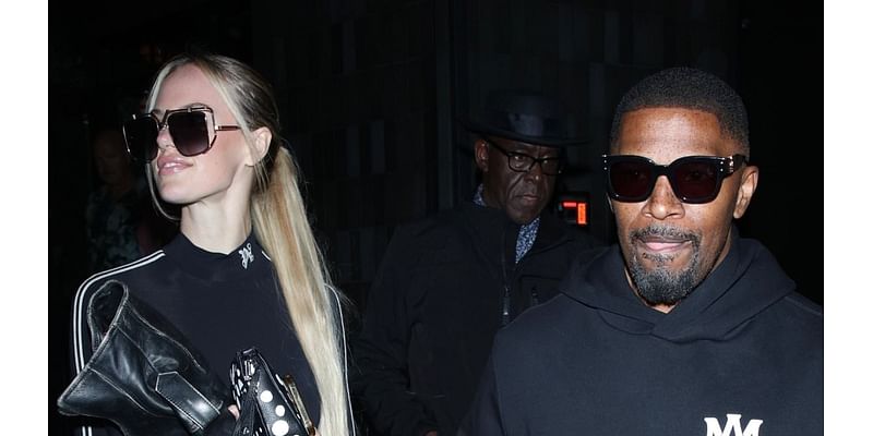 Jamie Foxx holds hands with girlfriend Alyce Huckstepp following a romantic dinner date in Los Angeles