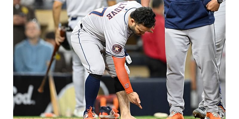 Wacky game between Padres and Astros as Jose Altuve takes off his shoe to protest a call.