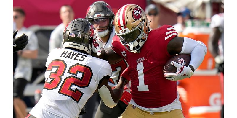 Moody shrugs off 3 missed FGs to kick 49ers past Buccaneers 23-20 in McCaffrey's season debut