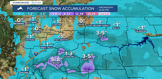 Snow ends Tuesday night; Mostly sunny and chilly on Wednesday