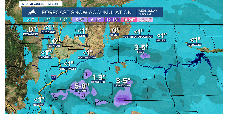 Snow ends Tuesday night; Mostly sunny and chilly on Wednesday