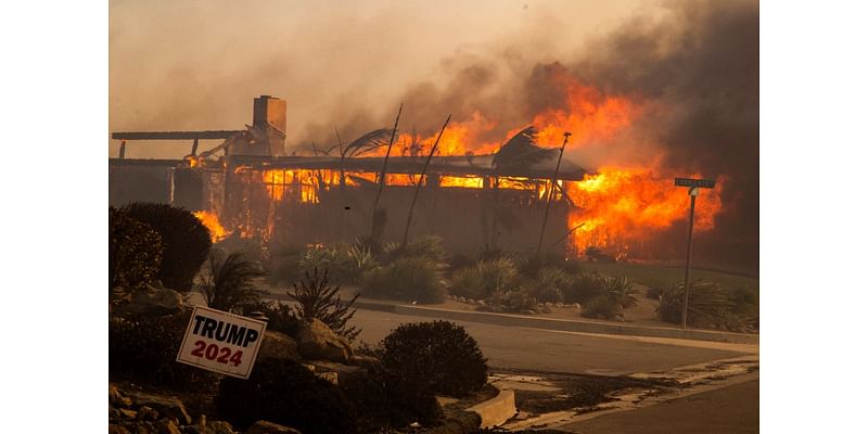 Footage shows California home engulfed by flames as massive blaze forces thousands to flee