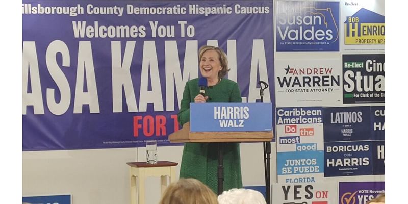 In Tampa, Hillary Clinton tells Democrats Harris must win the popular vote & the Electoral College