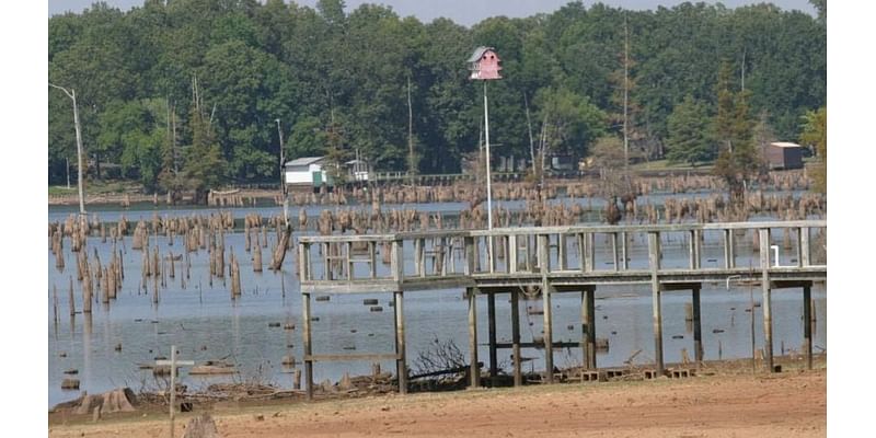 Helicopters drop gravel for Lake Conway habitat project, Arkansas Game and Fish Commission