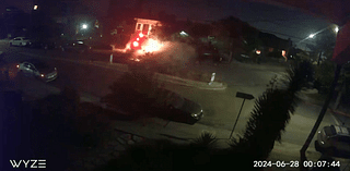 Caught on camera: Fiery hit-and-run crash in Oakland neighborhood