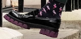 Angela's A-list accessories! Deputy PM sports wacky flamingo socks and 'punk' loafers as she arrives in Westminster on budget day