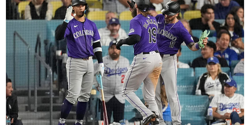 McMahon's tiebreaking homer lifts last-place Rockies over NL West-leading Dodgers 6-3