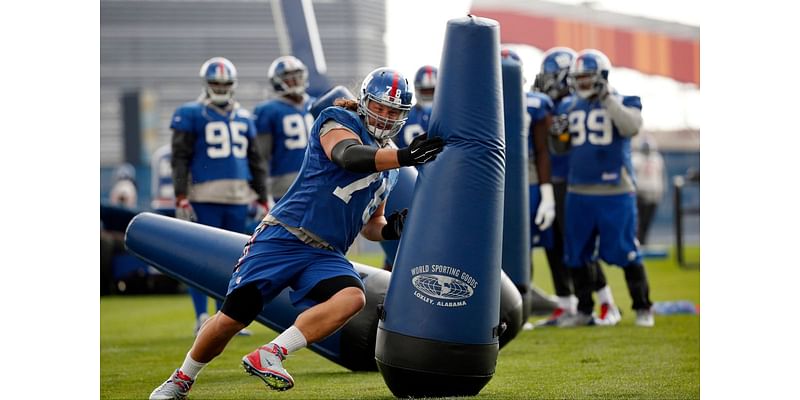 Giants player Markus Kuhn for a slice of NFL history. He’s helping the league grow