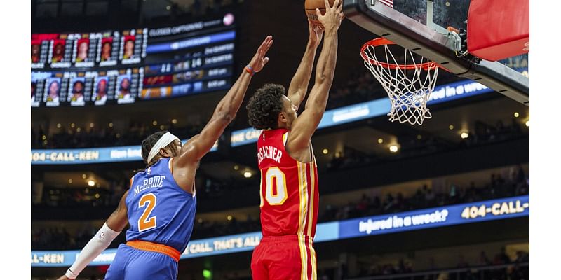 No. 1 pick Zaccharie Risacher scores 33 as Hawks rally late to down Knicks 121-116