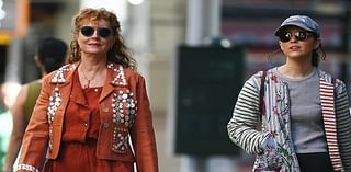 Susan Sarandon, 77, looks youthful in orange as she is seen with her mini-me daughter Eva Amurri, 39, in NYC