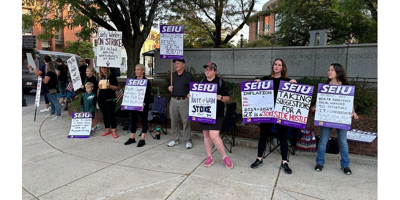 Hundreds of Bucks County union workers – including in 911 center – strike