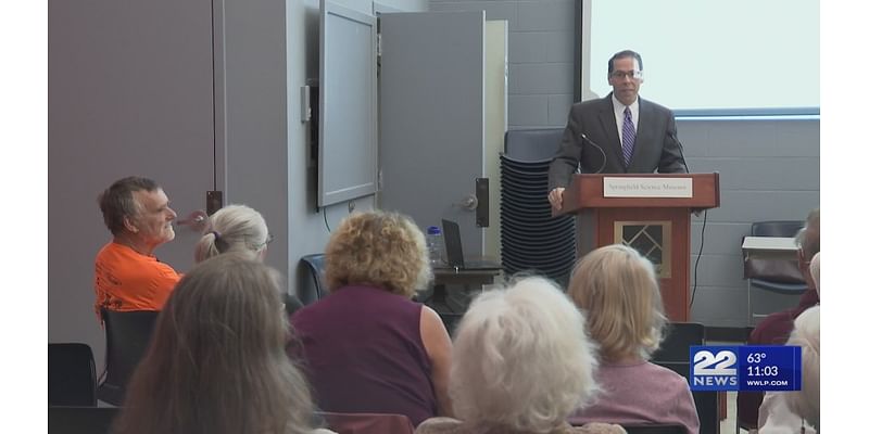 22News Storm Team meterologist Brian Lapis speaks to Springfield Naturalists Club