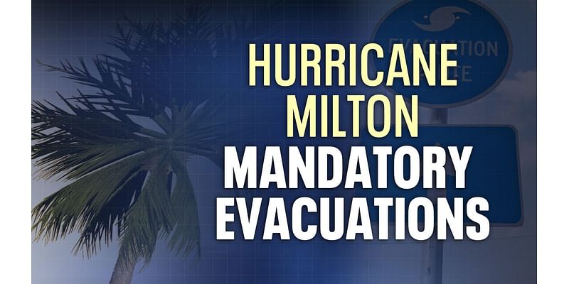 Hurricane Milton: Mandatory evacuations begin in Tampa Bay Area