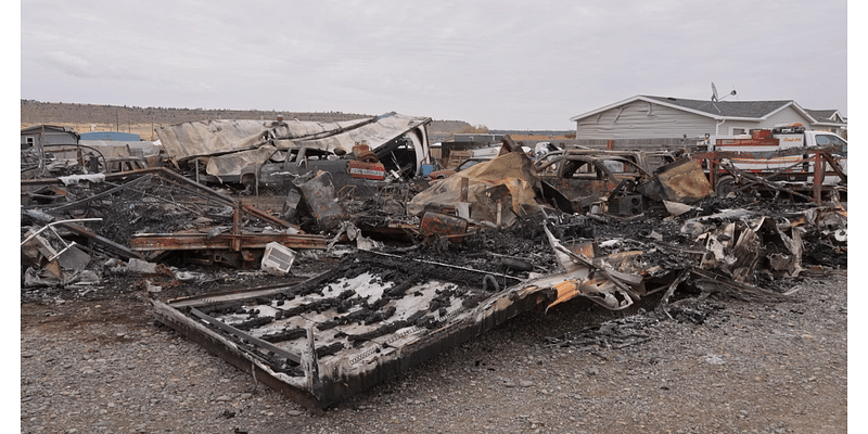 Fire west of Billings destroys home, RVs and cars