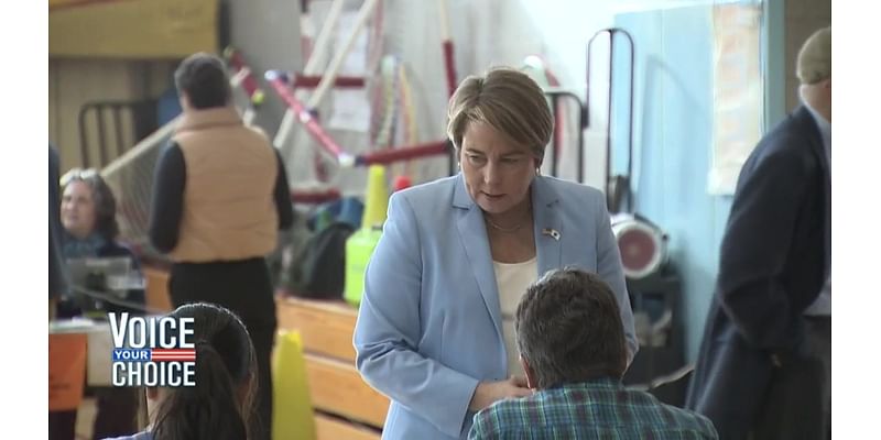 ‘Get out there today’: Gov. Healey casts vote, brings refreshments to workers at Arlington polling location - Boston News, Weather, Sports