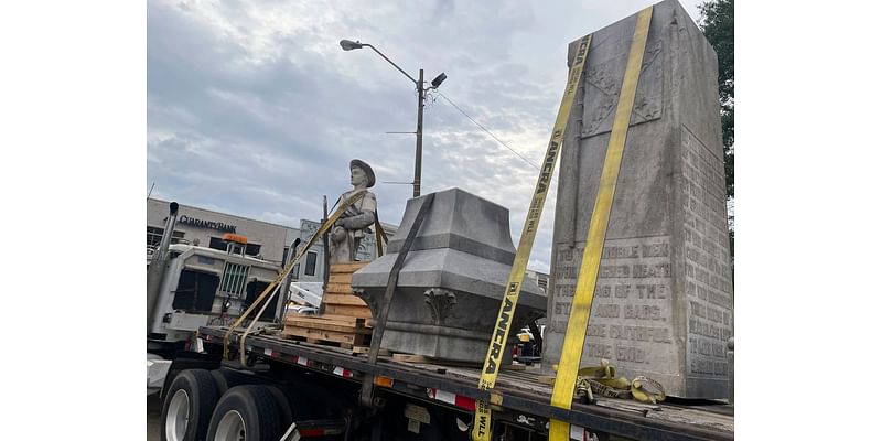 Mississippi mayor says a Confederate monument is staying in storage during a lawsuit