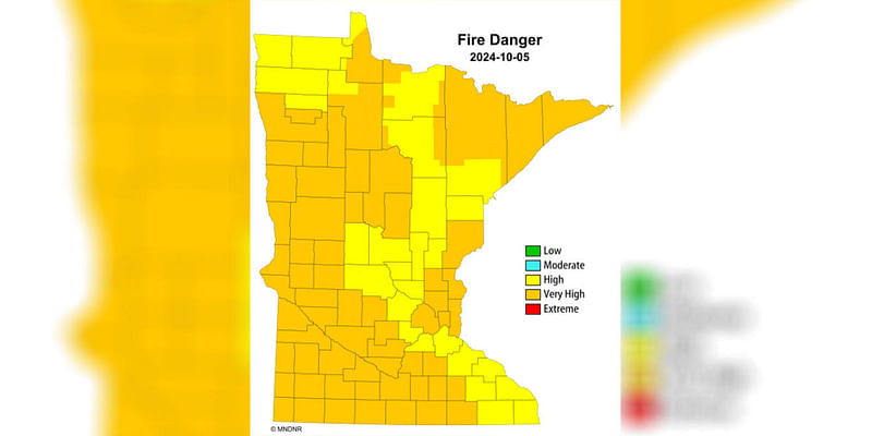 Red flag fire warning issued for counties in southwest and west central MN