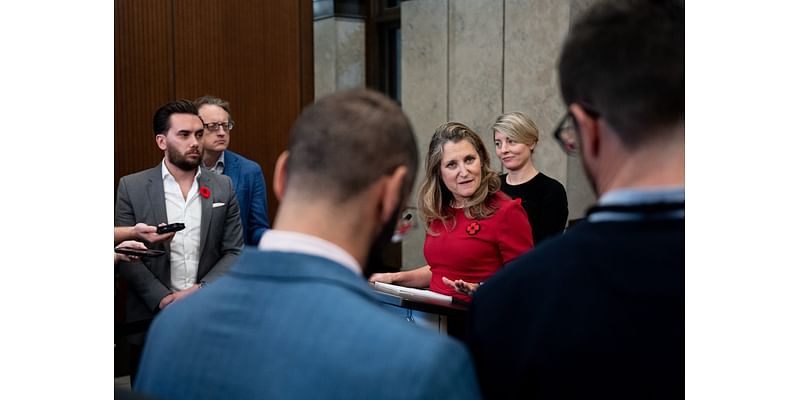 Chrystia Freeland says carbon rebate for small businesses will be tax-free