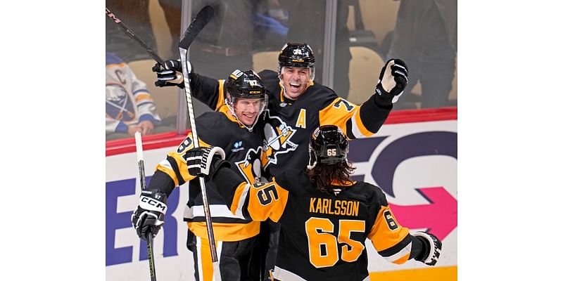 Crosby, Malkin lead Penguins past Sabres 6-5 in OT to cap milestone night