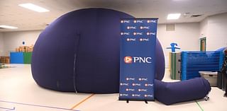 Students at Valeska Hinton Learning Center enjoy the Peoria Riverfront Museum’s Mobile Planetarium