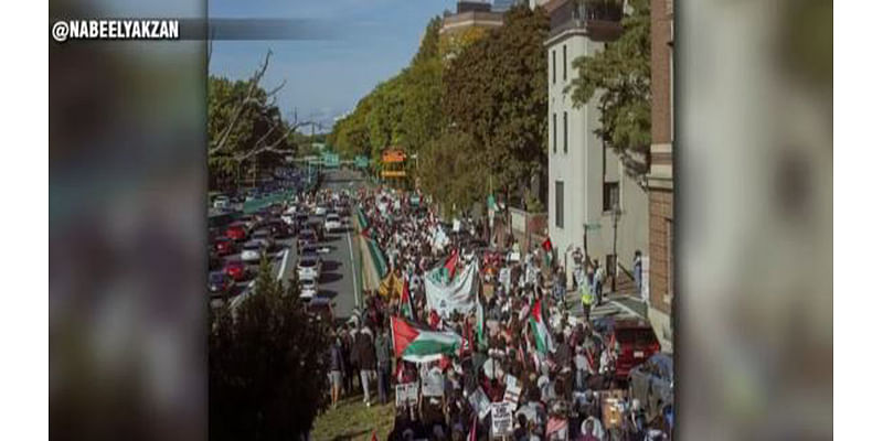 Pro-Palestinian protesters shut down Storrow Drive during march calling for ceasefire in Gaza - Boston News, Weather, Sports