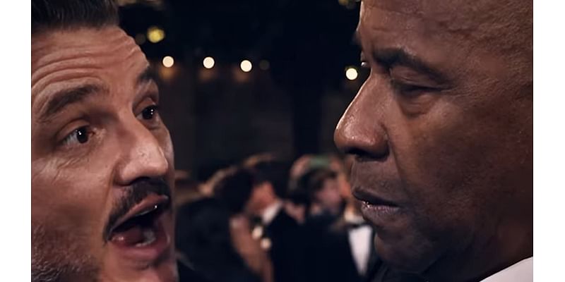 Denzel Washington and co-star Pedro Pascal's awkward red carpet exchange