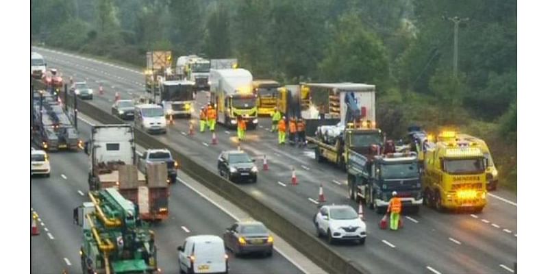 Twelve-mile congestion on M25 following lorry fire