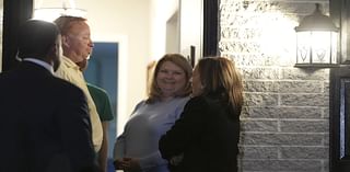 Harris greets Pennsylvania family on porch, suggests staging 'door knock'