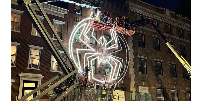 Spider-Man: Beyond the Spider-Verse might be about to get an exciting release update as fans spot a big Miles Morales logo in downtown New York