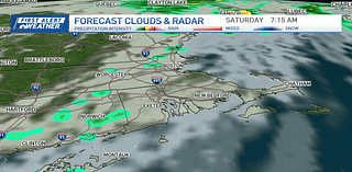 Saturday morning showers in parts of Massachusetts and New Hampshire