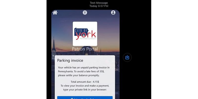 Scam text claims recipients owe for parking in York