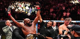 Jon Jones retains UFC heavyweight title with spinning kick to stop Stipe Miocic, celebrates with President-elect Donald Trump