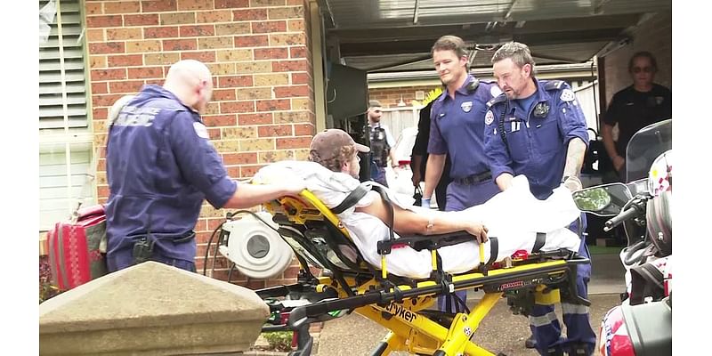 Freak work accident in Botany leaves tradie stranded on a roof with an angle grinder lodged in his leg