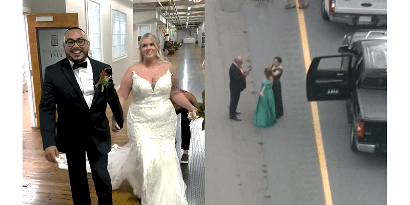 Bride, groom improvise after best man, groom's family stuck in hourslong backup