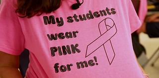 Vineyards Elementary School students join forces to make their teacher pink with joy every October