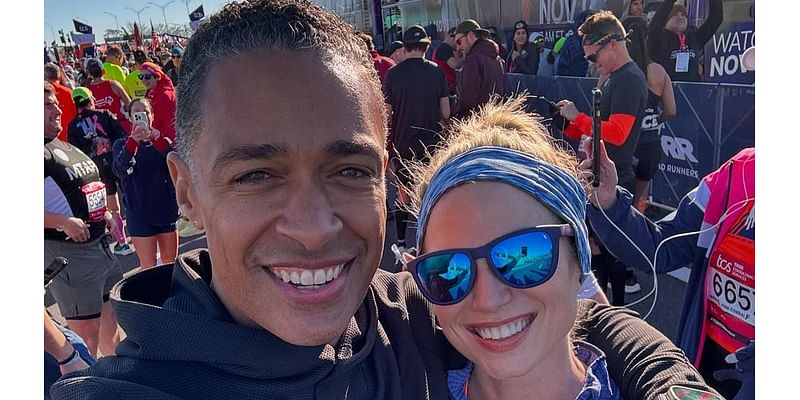 T.J. Holmes suffered 'lots of vomiting' while running New York City Marathon with girlfriend Amy Robach