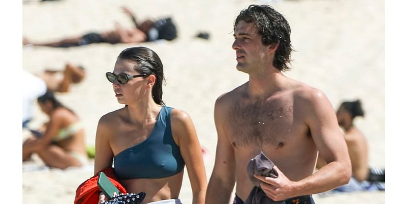 Nicole Kidman's niece Lucia Hawley goes for a morning swim at Bondi Beach with her boyfriend Henry Poole after her grandmother Janelle's death