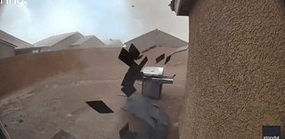 Watch Las Vegas dust devil cause damage as it tears across homes